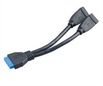 Akasa Motherboard - 2x USB3 Female Adapter - 15cm