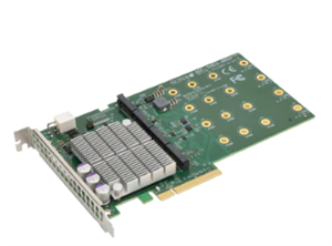 Supermicro PCI-E 3.0 carrier card for up to four NVMe M.2 SSDs
