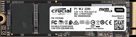 500GB Crucial P1 M.2 (22x80) PCIe 3.0 (x4) NVMe SSD, 3D NAND, Read 1900MB/s, Write 950MB/s, 90K/220K