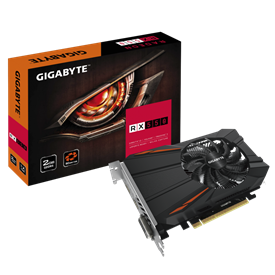 2GB Gigabyte Radeon RX 550 D5, 14nm Polaris, 512 Streams, 1183MHz GPU, 7000MHz GDDR5, DP/HDMI/DVI-D