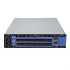 SwitchX®-2 based FDR-10 InfiniBand 1U Switch, 12 QSFP+ ports, 1 Power Supply (AC), unmanaged, short