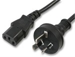 Australian Plug to IEC C13 Socket Power Cable, 2m, Black