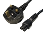UK Plug to C5 Mains Lead – Black, 1.8m