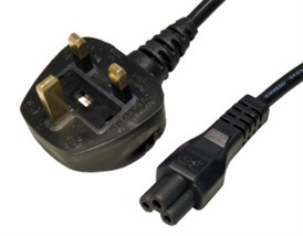 UK Plug to C5 Mains Lead – Black, 1.8m