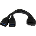 StarTech.com 2 Port Internal USB 3.0 Motherboard Header Adapter Cable - USB for Card Reader, Hard Dr