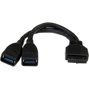 StarTech.com 2 Port Internal USB 3.0 Motherboard Header Adapter Cable - USB for Card Reader, Hard Dr