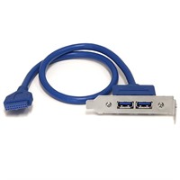 StarTech 2 Port USB 3.0 A Female Low-Profile Slot Plate Adapter