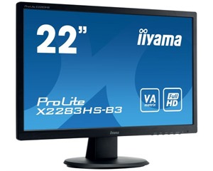 21.5" iiyama ProLite X2283HS-B3 FHD Monitor, VA, 1920x1080, 75Hz, 16:9, 4ms, 3000:1/80M:1, 250cd/m²,